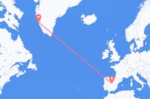 Flights from Madrid to Nuuk