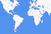 Flyreiser fra Punta Arenas, Chile til Budapest, Ungarn