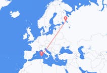 Flights from Petrozavodsk, Russia to Cagliari, Italy
