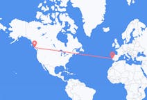 Vluchten van Port Hardy, British Columbia, Canada naar Lissabon, Portugal
