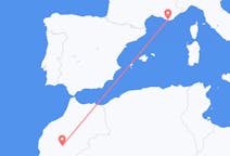 Vluchten van Ouarzazate naar Toulon