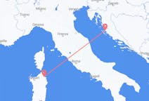 Vluchten van Zadar, Kroatië naar Pontische Olbia, Italië