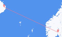 Flyreiser fra byen Oslo, Norge til byen Egilssta?ir, Island