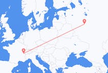 Vluchten van Genève, Zwitserland naar Moskou, Rusland