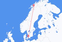 Vols de Copenhague, Danemark pour Narvik, Norvège