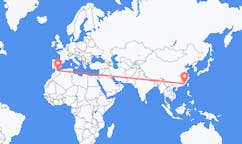 Flyreiser fra Xiamen, Kina til Melilla, Spania