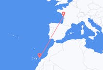 Loty z La Rochelle, Francja do Ajuy, Hiszpania