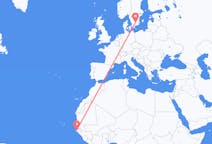 出发地 塞内加尔出发地 济金绍尔目的地 瑞典韦克舍的航班