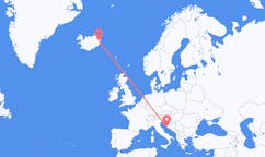 航班从克罗地亚扎达尔市到埃伊尔斯塔济市，冰岛塞尔