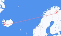 Vols de la ville de Reykjavik, Islande vers la ville d'Ivalo, Finlande