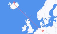 Vluchten van Erfurt, Duitsland naar Akureyri, IJsland
