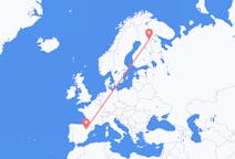 Loty z Kuusamo, Finlandia do Saragossy, Hiszpania