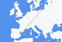 Flights from Valencia in Spain to Gdańsk in Poland