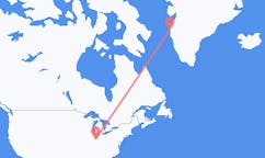 Loty z Indianapolis, Stany Zjednoczone do Sisimiuta, Grenlandia