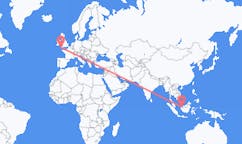 Flyreiser fra Kuching, Malaysia til Newquay, England
