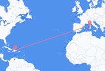 出发地 多米尼加共和国出发地 聖地牙哥目的地 法国阿雅克肖的航班
