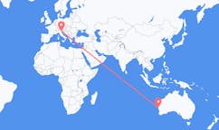 Flug frá Geraldton, Ástralíu til Feneyja, Ítalíu
