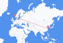 出发地 中国出发地 上海市目的地 挪威海宁格松的航班