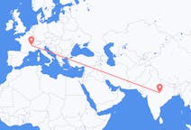 Flights from Jabalpur, India to Lyon, France