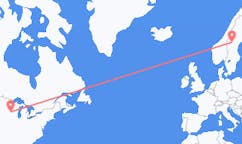 Loty z La Crosse, Stany Zjednoczone do Östersund, Szwecja