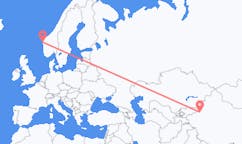 Flyg från Aksu City, Kina till Florø, Norge