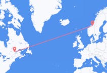Fly fra Saguenay til Trondheim