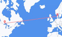 出发地 加拿大桑德贝目的地 丹麦卡鲁普的航班