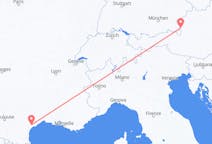 Flyg från Béziers, Frankrike till Salzburg, Österrike