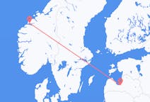 ノルウェー、 モルデから、ノルウェー、リガ行き行きのフライト