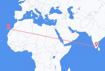 Vols de Madurai, Inde vers Las Palmas de Grande Canarie, Espagne