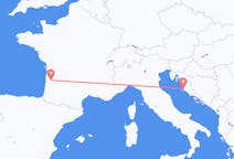 Flights from Bordeaux in France to Zadar in Croatia