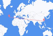 Flyreiser fra Xiamen, Kina til Horta, Azorene, Portugal