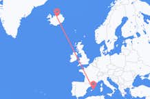 Flyg från Mahon, Spanien till Akureyri, Island