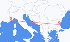 ブルガリアのブルガスからから、モナコのモナコまでのフライト