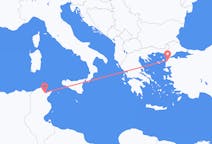 Vols depuis la ville de Tunis vers la ville de Çanakkale