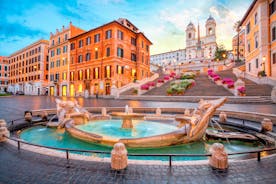 Photo of beautiful view of canal with statues on square Prato della Valle and Basilica Santa Giustina in Padova (Padua), Veneto, Italy.