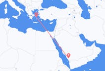 サウジアラビアのから アブハ、ギリシャのへ ミコノス島フライト
