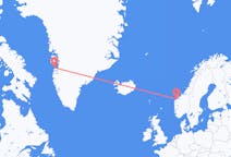 Рейсы из Олесунна, Норвегия в Аасиат, Гренландия