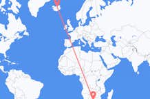 Flyreiser fra Gaborone, Botswana til Akureyri, Island