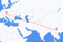 Flyg från Kunming, Kina till Linz, Österrike