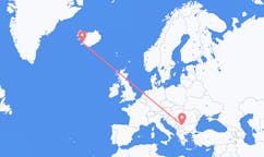 Flyg från staden Reykjavik, Island till staden Niš, Serbien