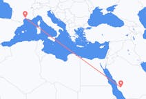 出发地 沙特阿拉伯出发地 Ta 如果目的地 法国蒙彼利埃的航班