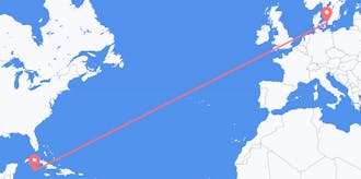 出发地 开曼群岛目的地 丹麦航班