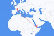 Flyg från Balbala, Djibouti till Perpignan, Frankrike