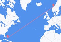 Flights from Rock Sound, the Bahamas to Kristiansund, Norway