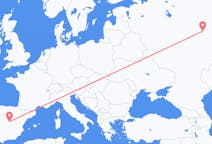 Fly fra Tsjeboksary til Madrid