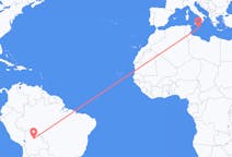 Vluchten van Trinidad, Bolivia naar Malta, Malta