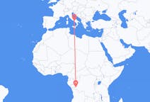 Flyreiser fra Kinshasa, til Napoli