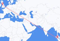 出发地 印度尼西亚西宝龙宝龙前往英格兰的利物浦的航班
