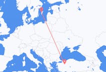 Lennot Visbystä, Ruotsi Eskişehiriin, Turkki